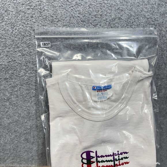 Champion Retro Graphic T-Shirt Men’s M White Multi-Color Long-Sleeve - Picture 11 of 11